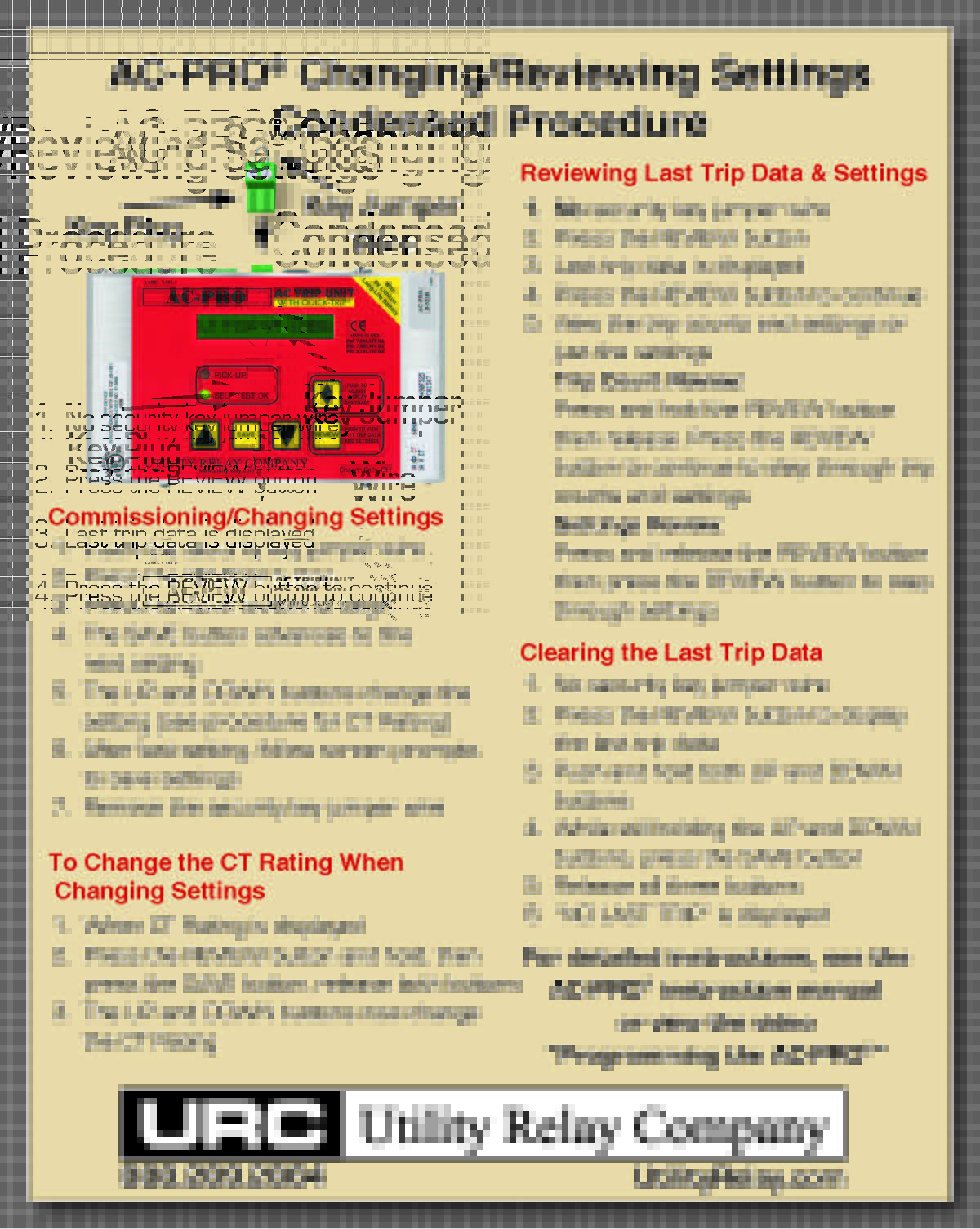 Change and Review Settings at Utility Relay Company